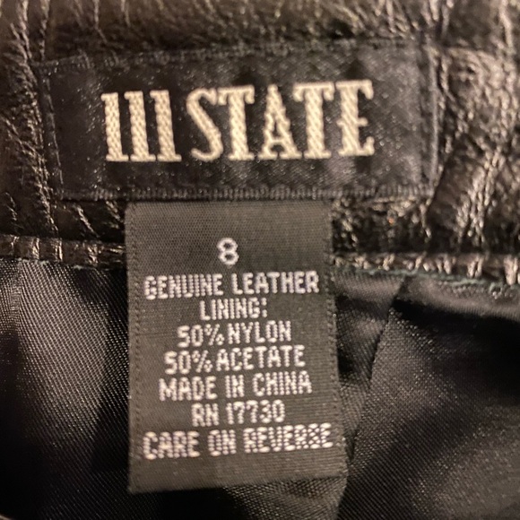 111 State Womens Black Ostrich Leather Pants / Lined / Size 8 - Picture 10 of 11